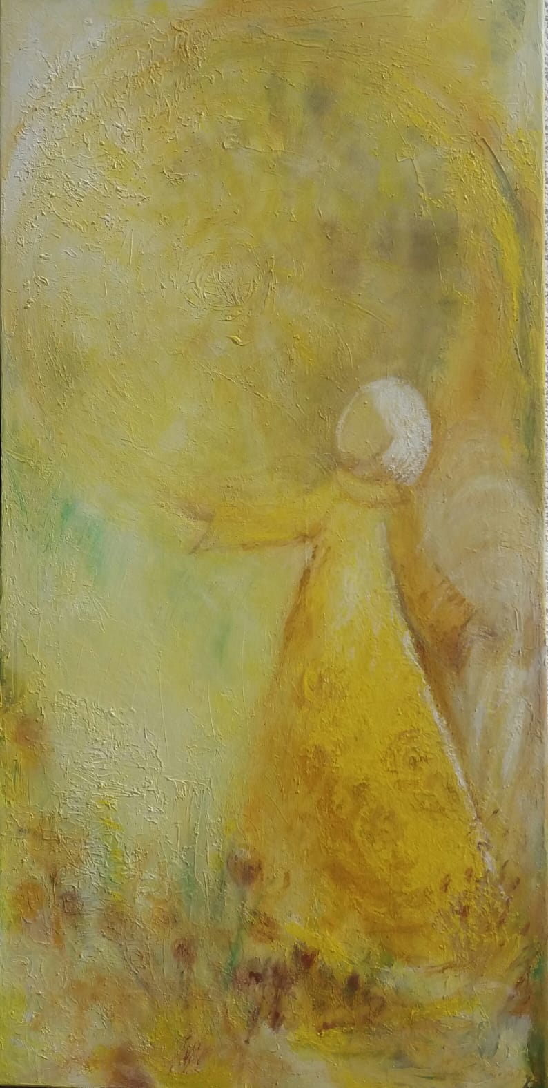 "Sonnenrad", Acryl,Struktur/Leinwand, 60x120, 2020