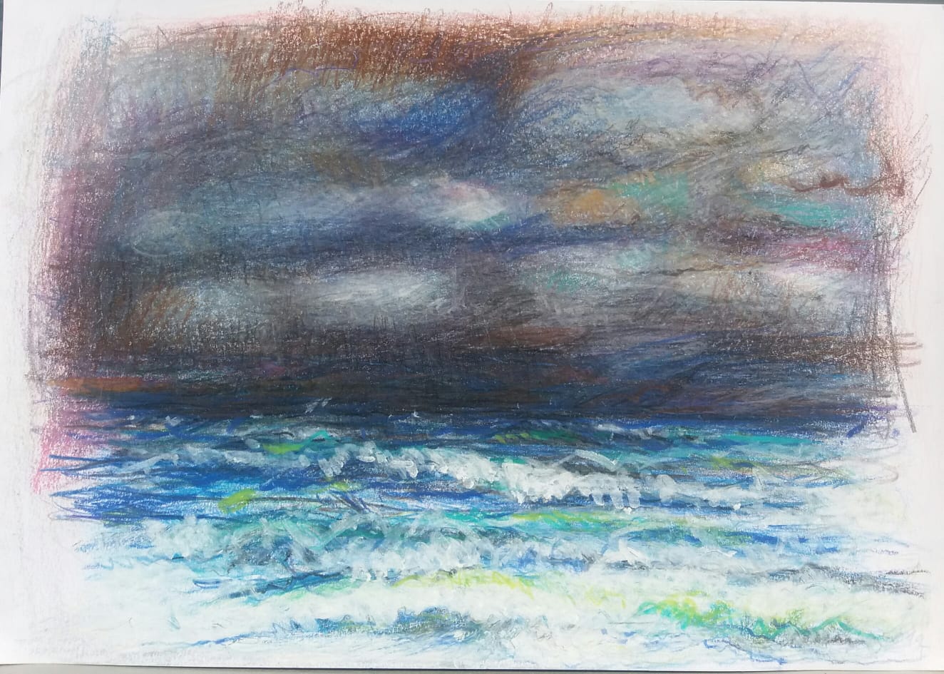 &Ouml;lkreide,Buntstift, 20x30, 2019