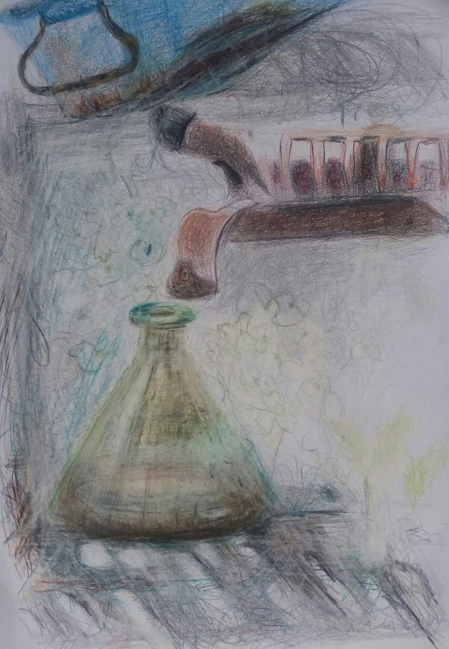 &Ouml;lkreide, Buntstift, 20x29, 2017