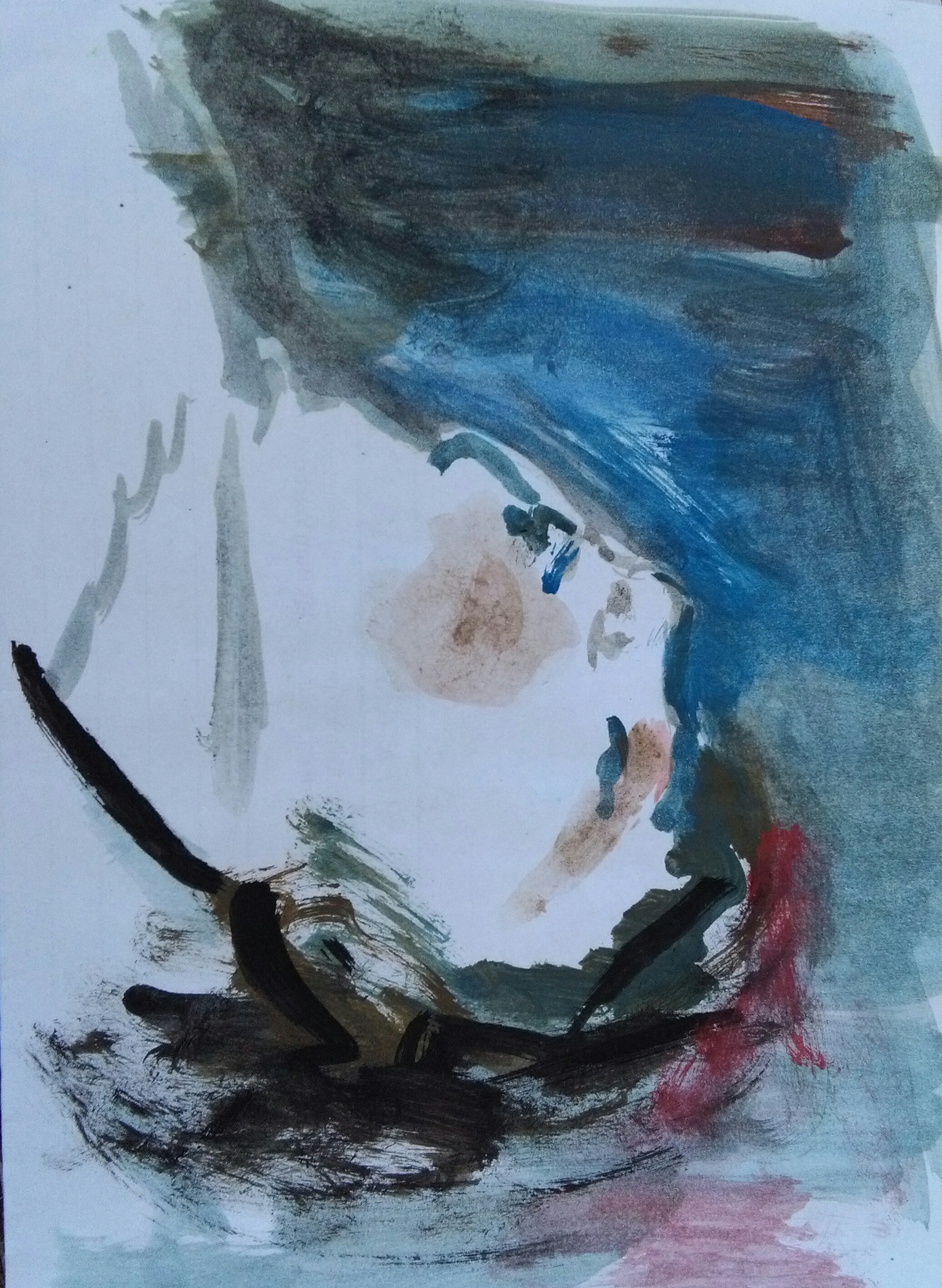 "Schlafende", Acryl/Papier, 15x20, 2017