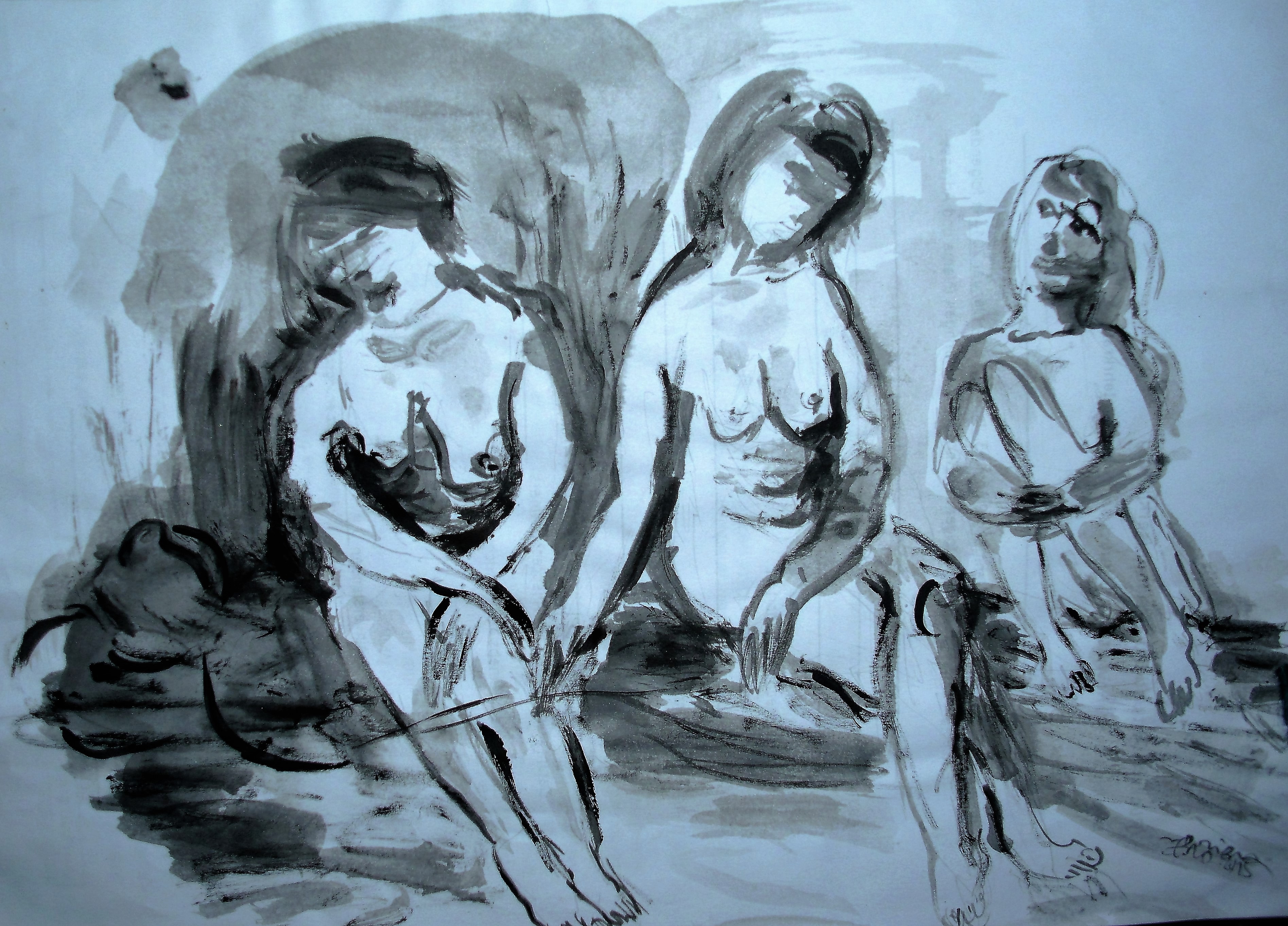 "Ann&auml;herung", Acryl/Papier, 30x20, 2015