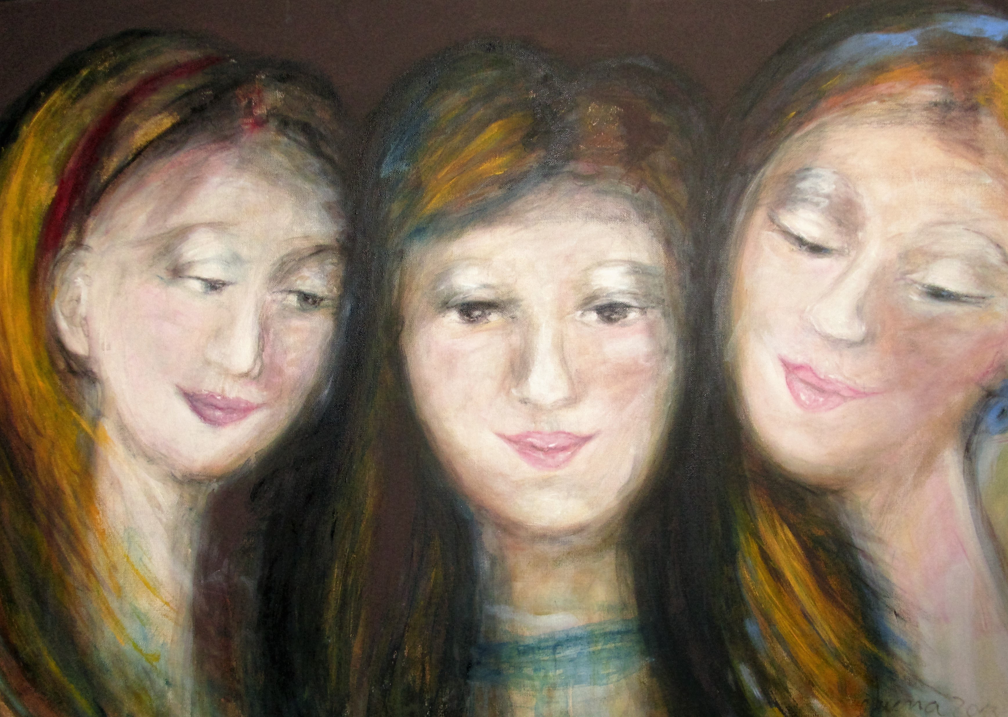 "Drei Gedanken", Acryl/Leinwand, 100x70, 2013