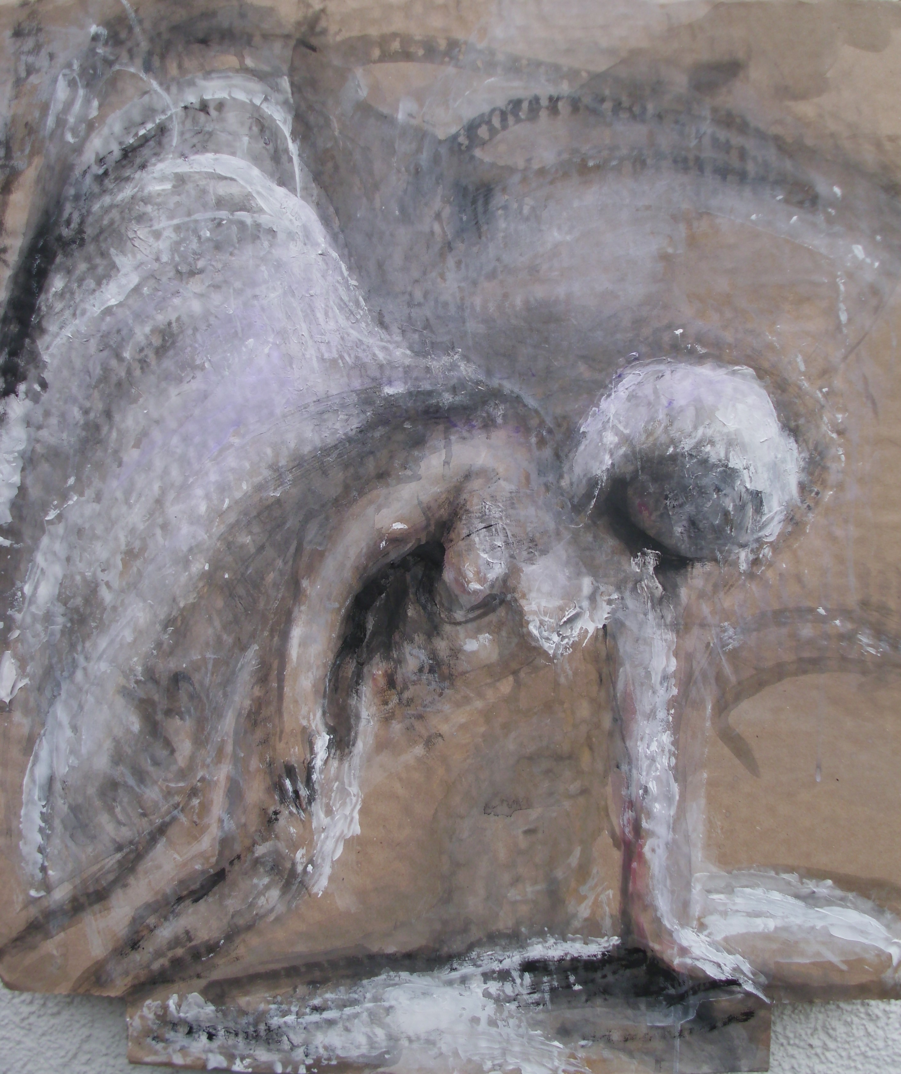 "Fl&uuml;gel", Acryl, Struktur/Karton, 57x67, 2016