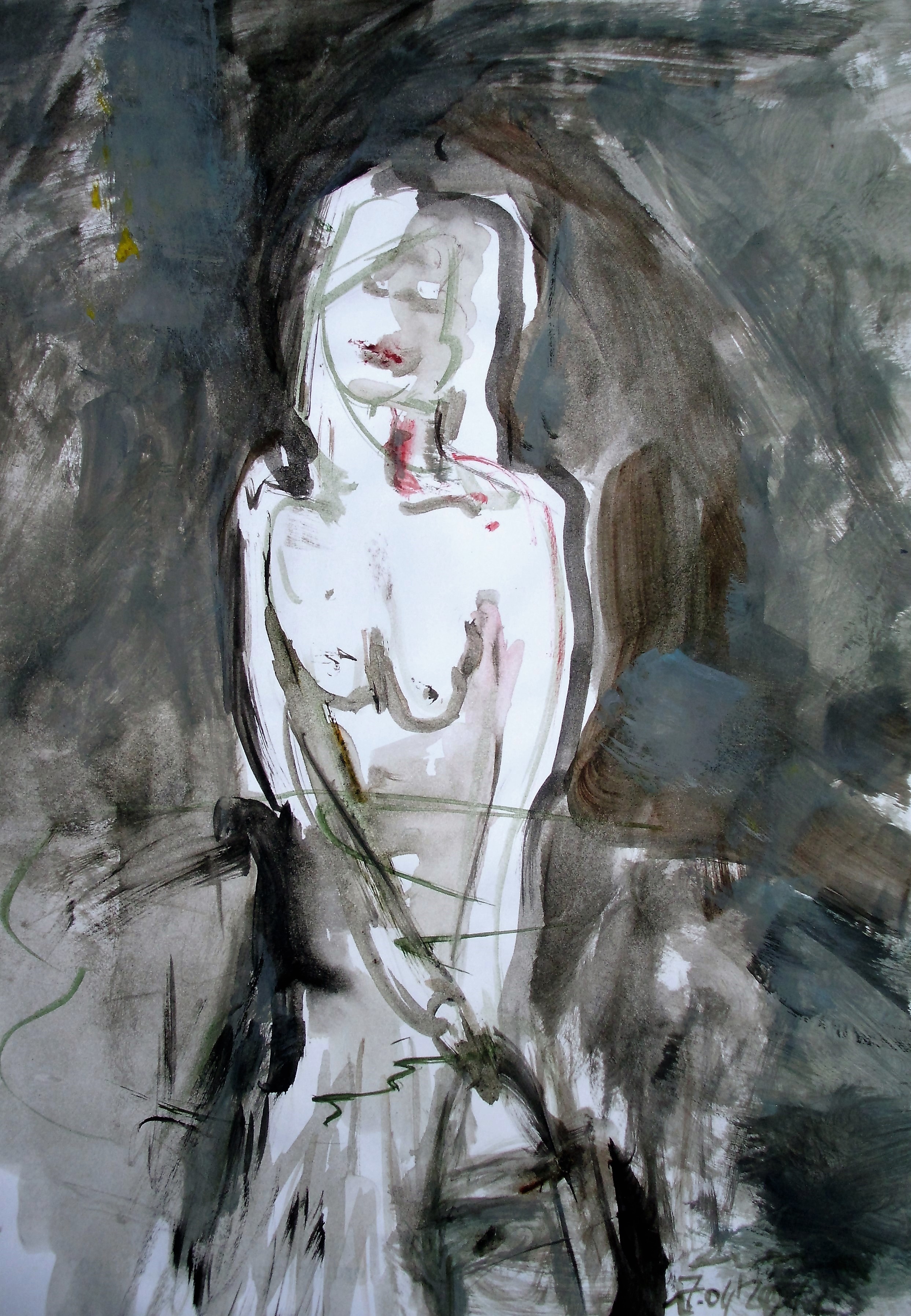 "Handtasche", Acryl/Papier, 20x30, 2016