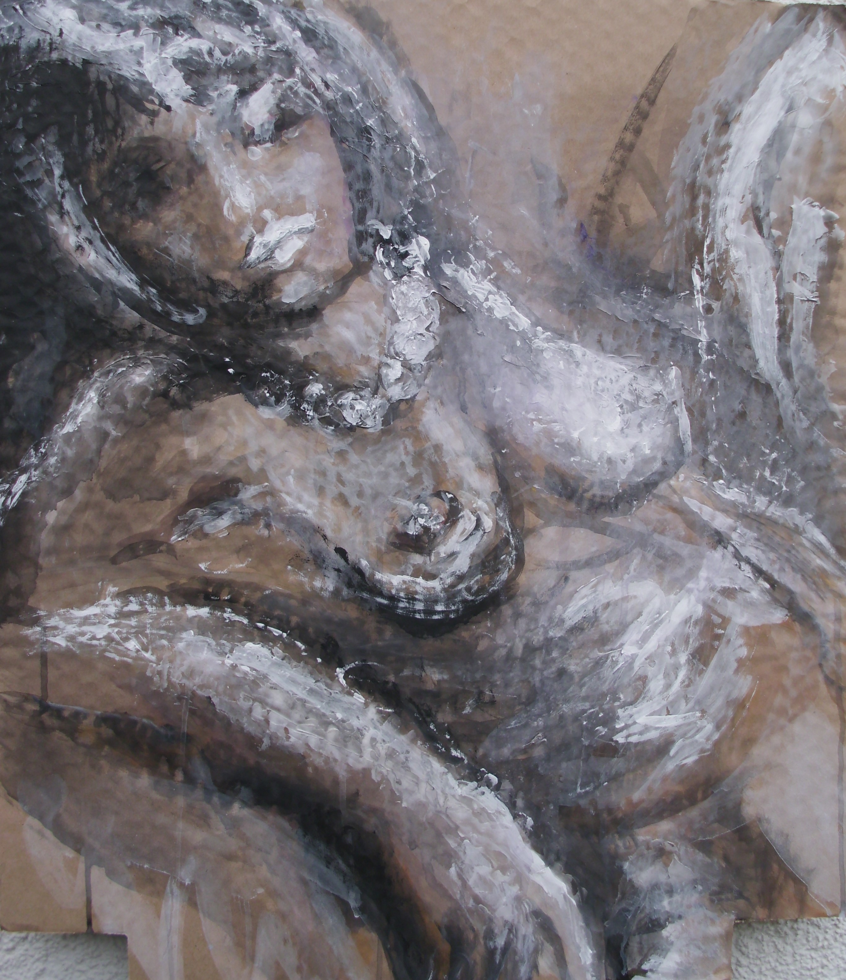 "Kette", Acryl, Struktur/Karton, 57x67, 2016