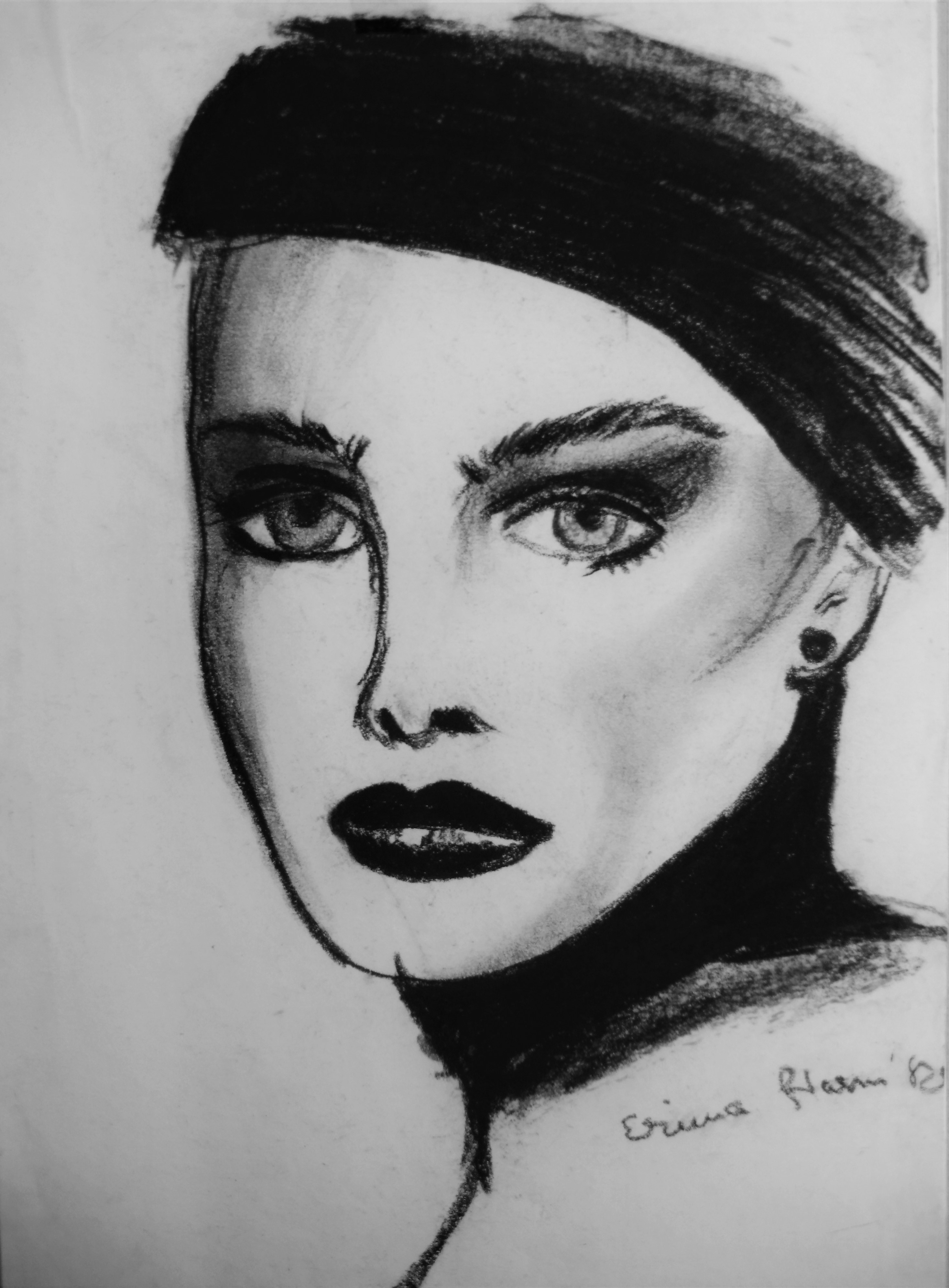 "Model", Kohle, 30x40, 1980