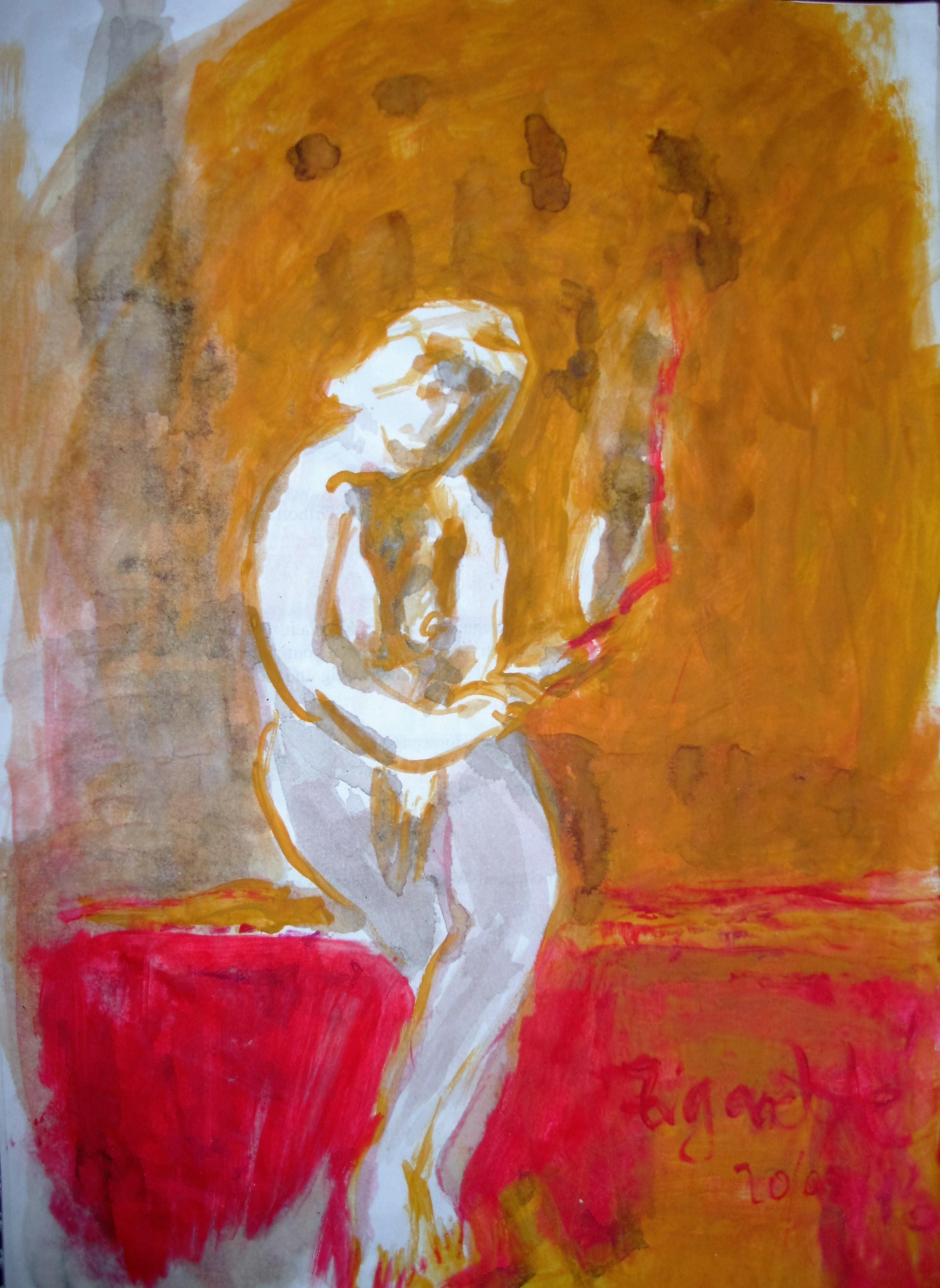 "Zigarette", Acryl/Papier, 20x30, 2016